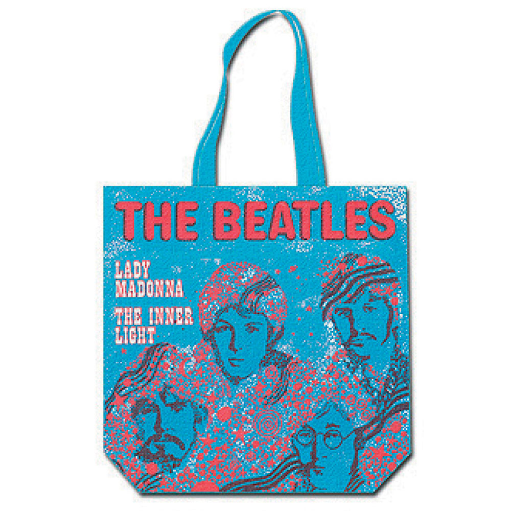 The Beatles Cotton Tote Bag: Lady Madonna (Blue) (Back Print)