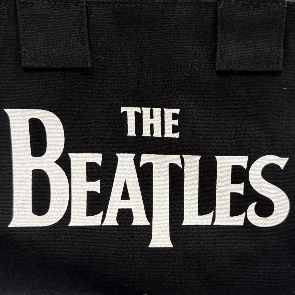 The Beatles Cotton Tote Bag: Abbey Road & Drop T Logo (Black) (Back Print)
