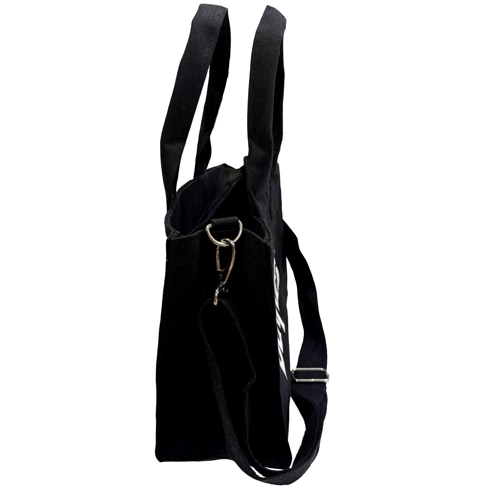 The Beatles Cotton Tote Bag: Abbey Road & Drop T Logo (Black) (Back Print)