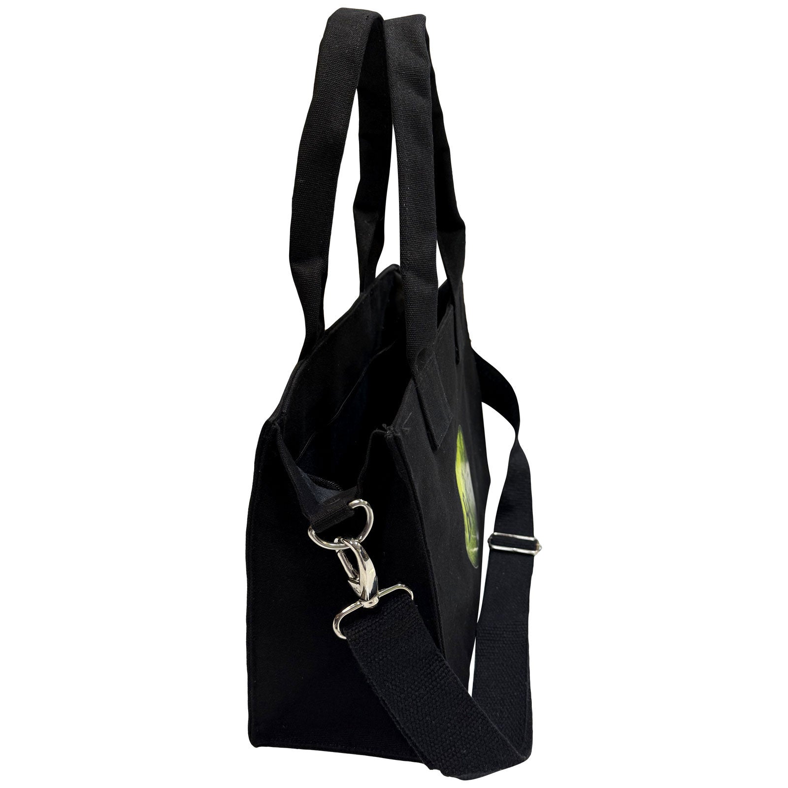 The Beatles Cotton Tote Bag: White Album Faces & Apple (Black) (Back Print)