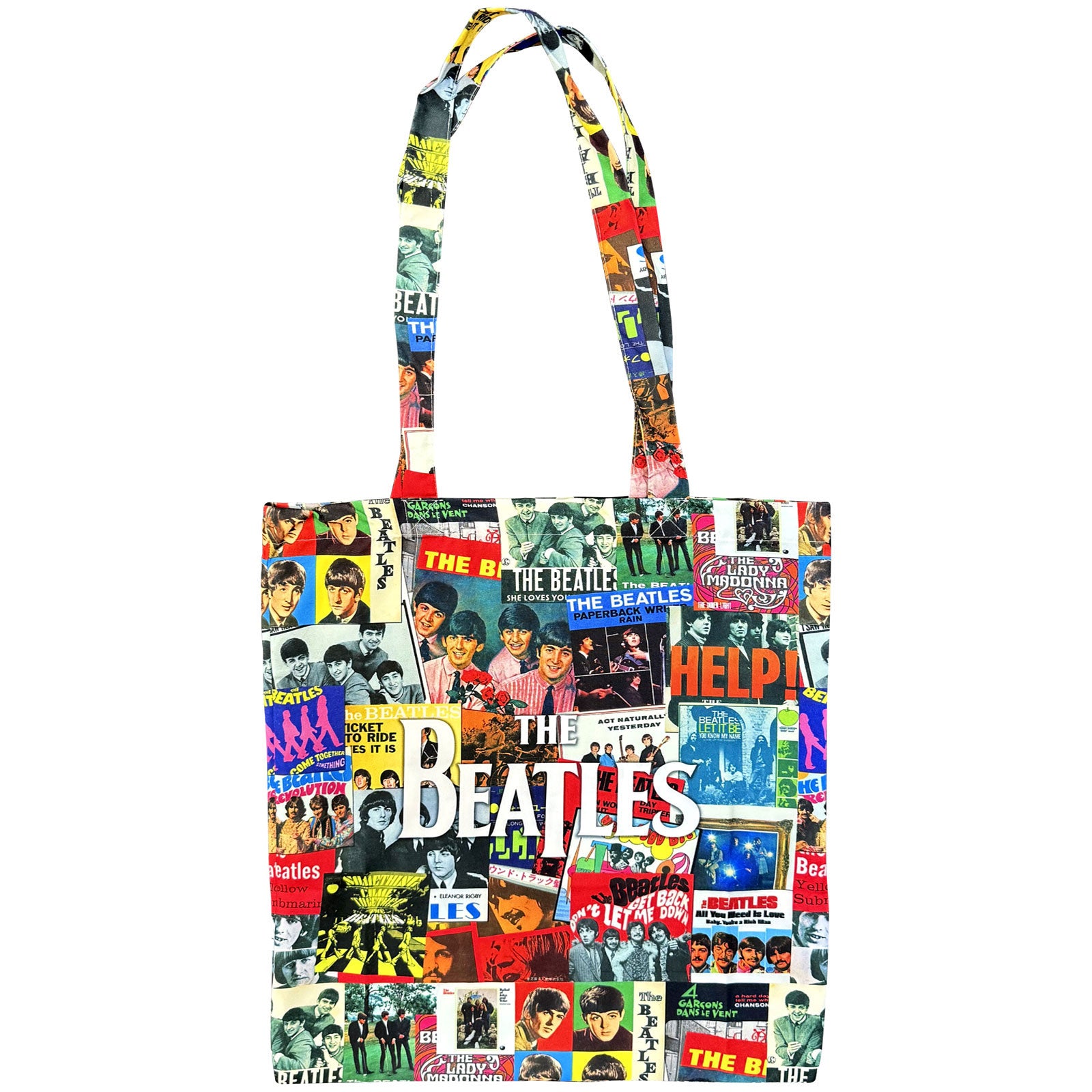 The Beatles Cotton Tote Bag: Single Covers (Black)