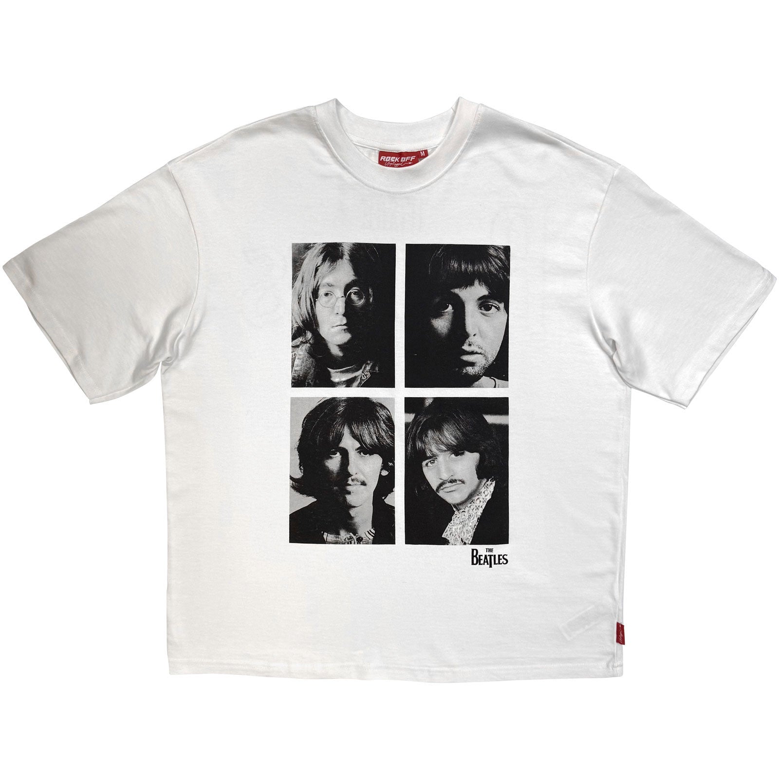 The Beatles Unisex Unplugged T-Shirt: Four Portrait Wash (White)