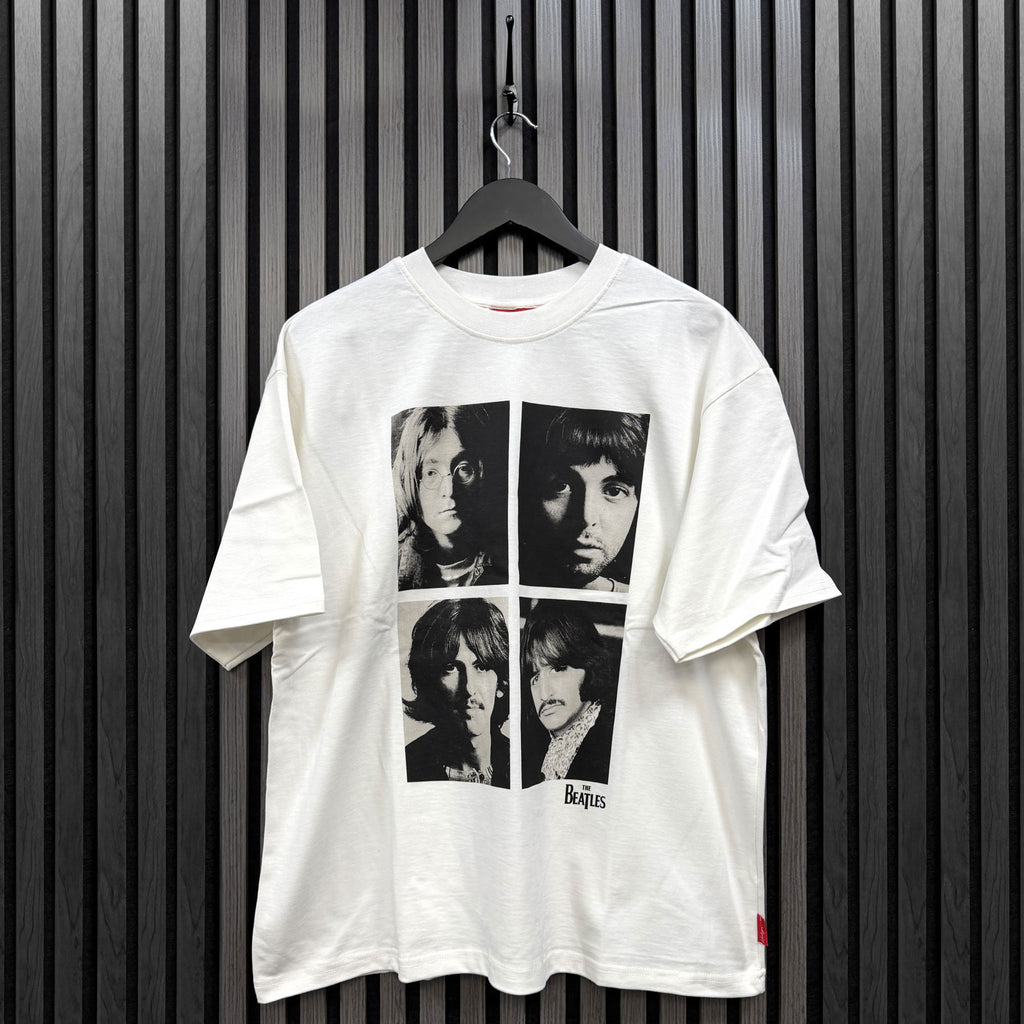 The Beatles Unisex Unplugged T-Shirt: Four Portrait Wash (White)
