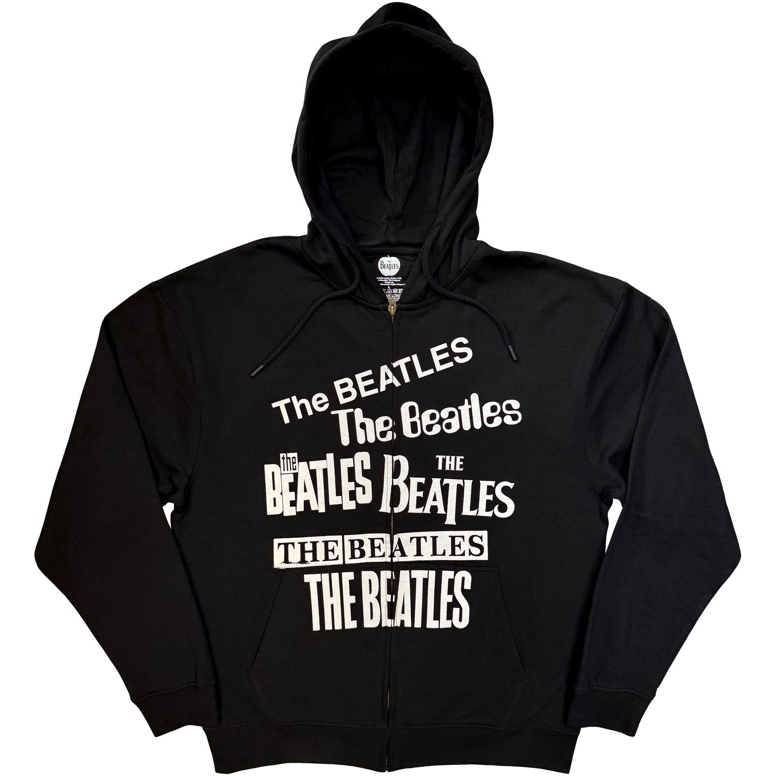 The Beatles Unisex Zipped Hoodie: Logos (Black)