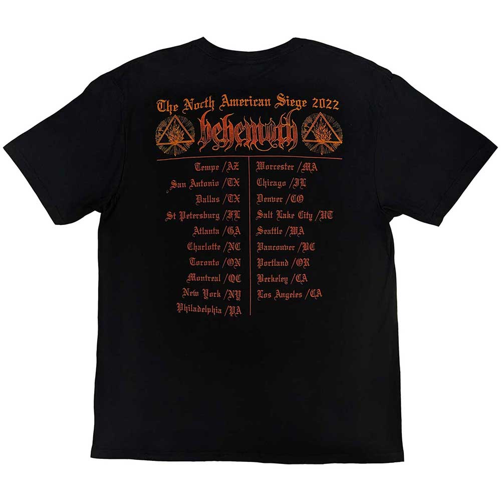 Behemoth Unisex T-Shirt: North American Tour '22 Puppet Master (Black) (Back Print)