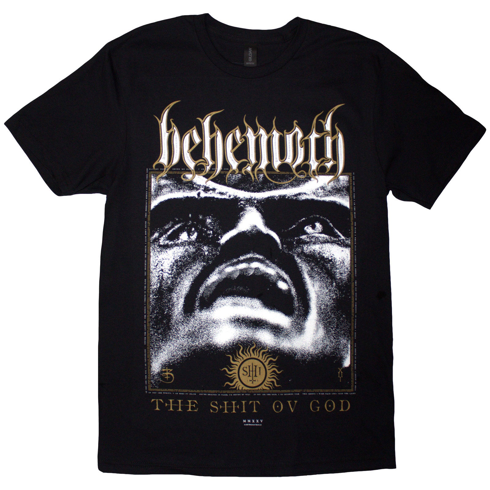 Behemoth Unisex T-Shirt: The Shit Ov God Reign In Hell (Black) (Back Print)