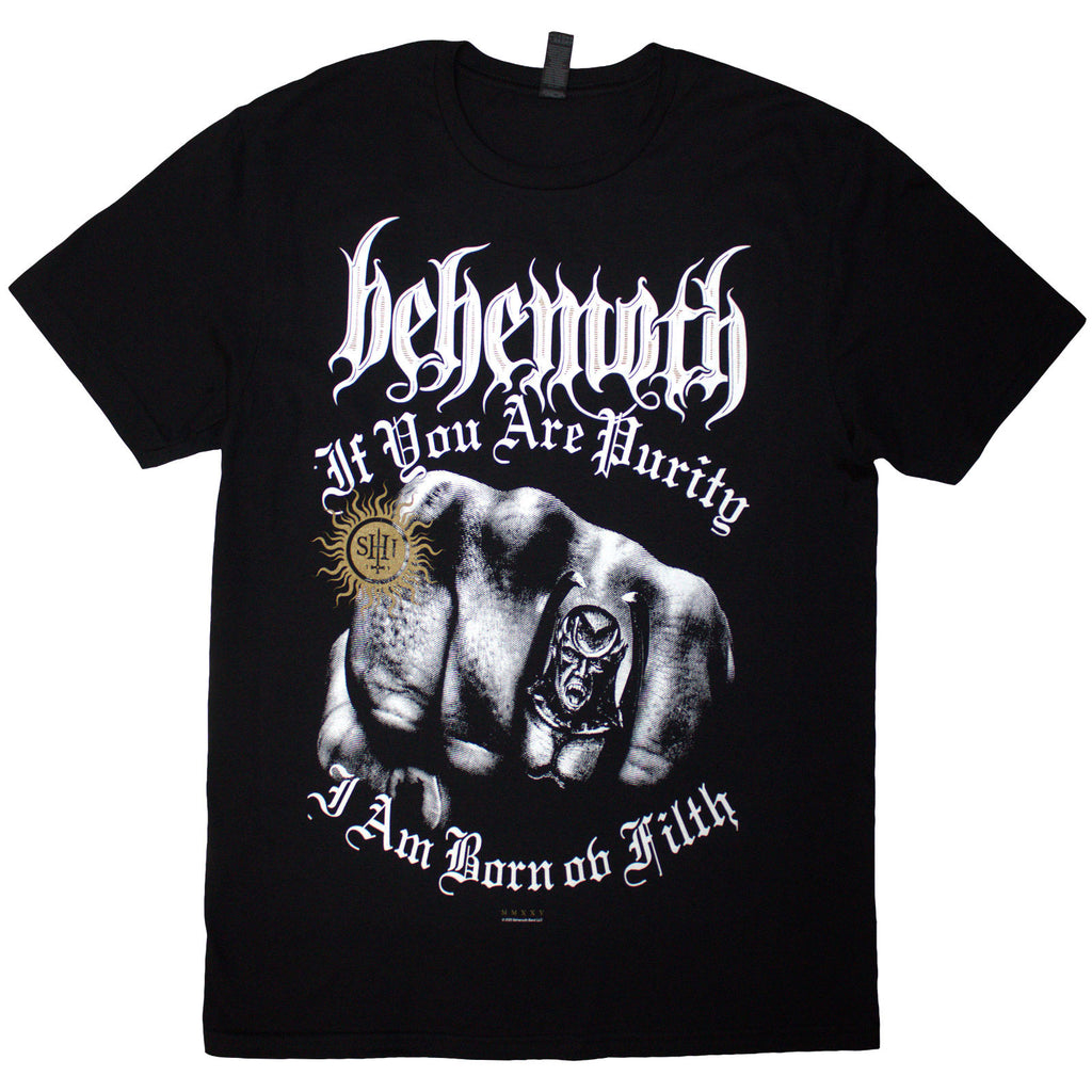 Behemoth Unisex T-Shirt: The Shit Ov God Purity Fist (Black) (Back Print)