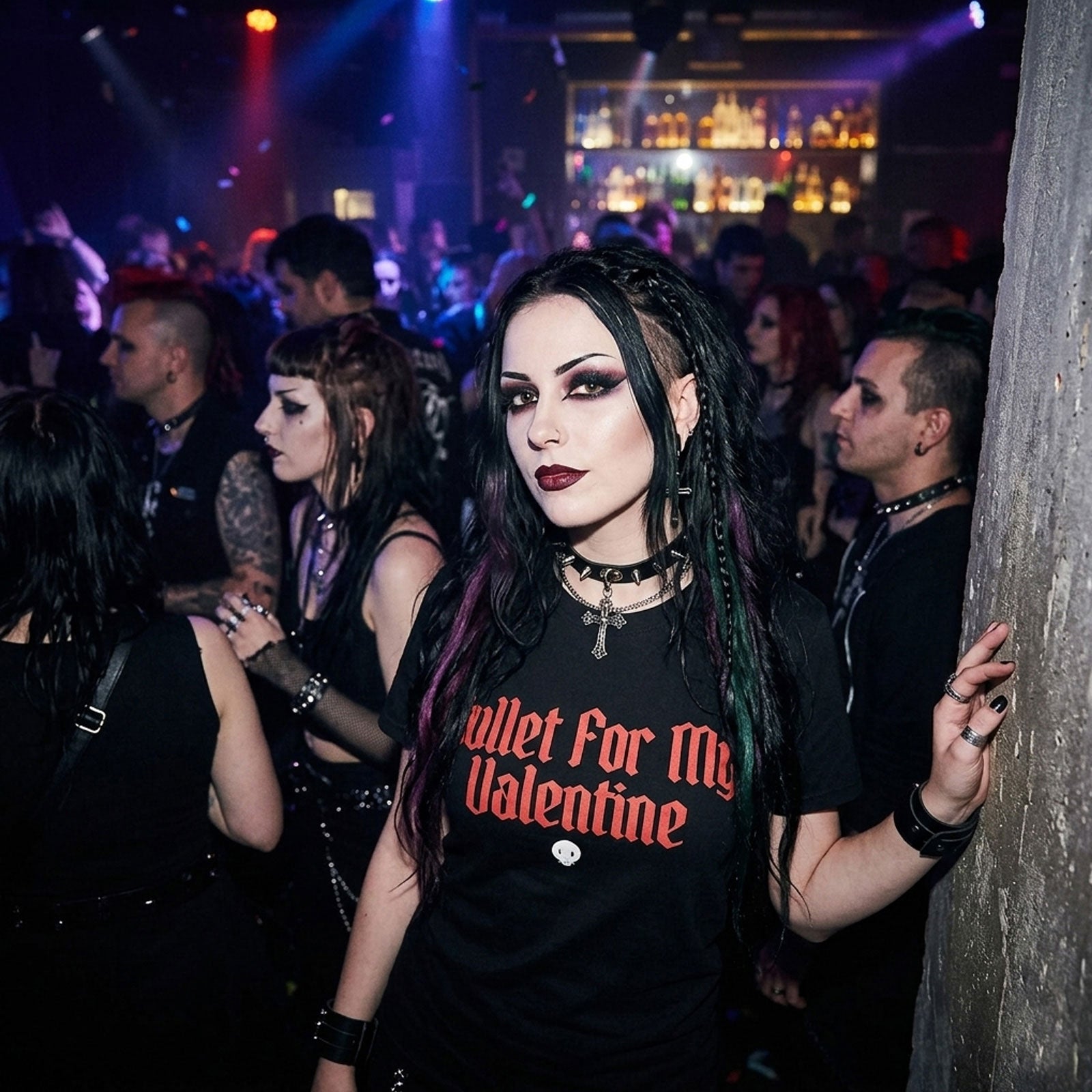 Bullet For My Valentine Unisex Premium Carbon T-Shirt: Bring Out The Knives (Black) (Back Print)