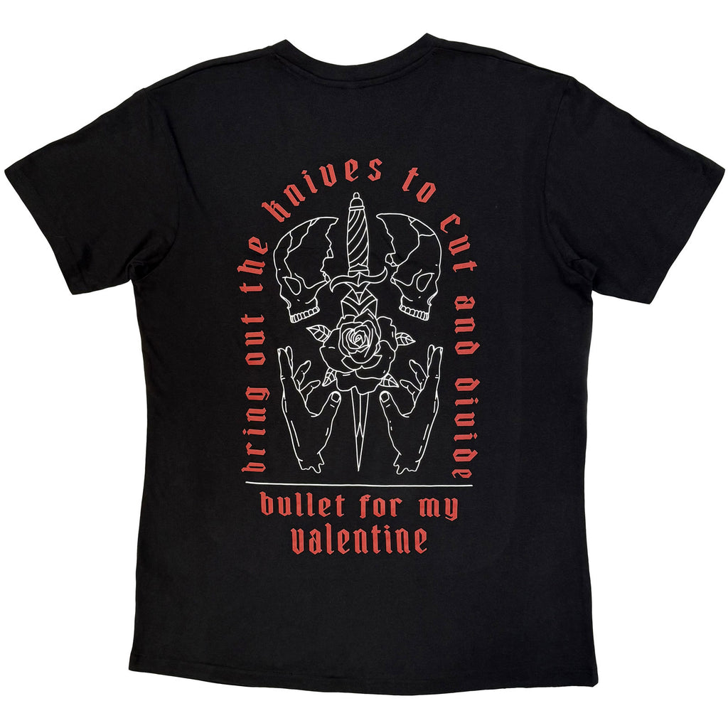 Bullet For My Valentine Unisex Premium Carbon T-Shirt: Bring Out The Knives (Black) (Back Print)