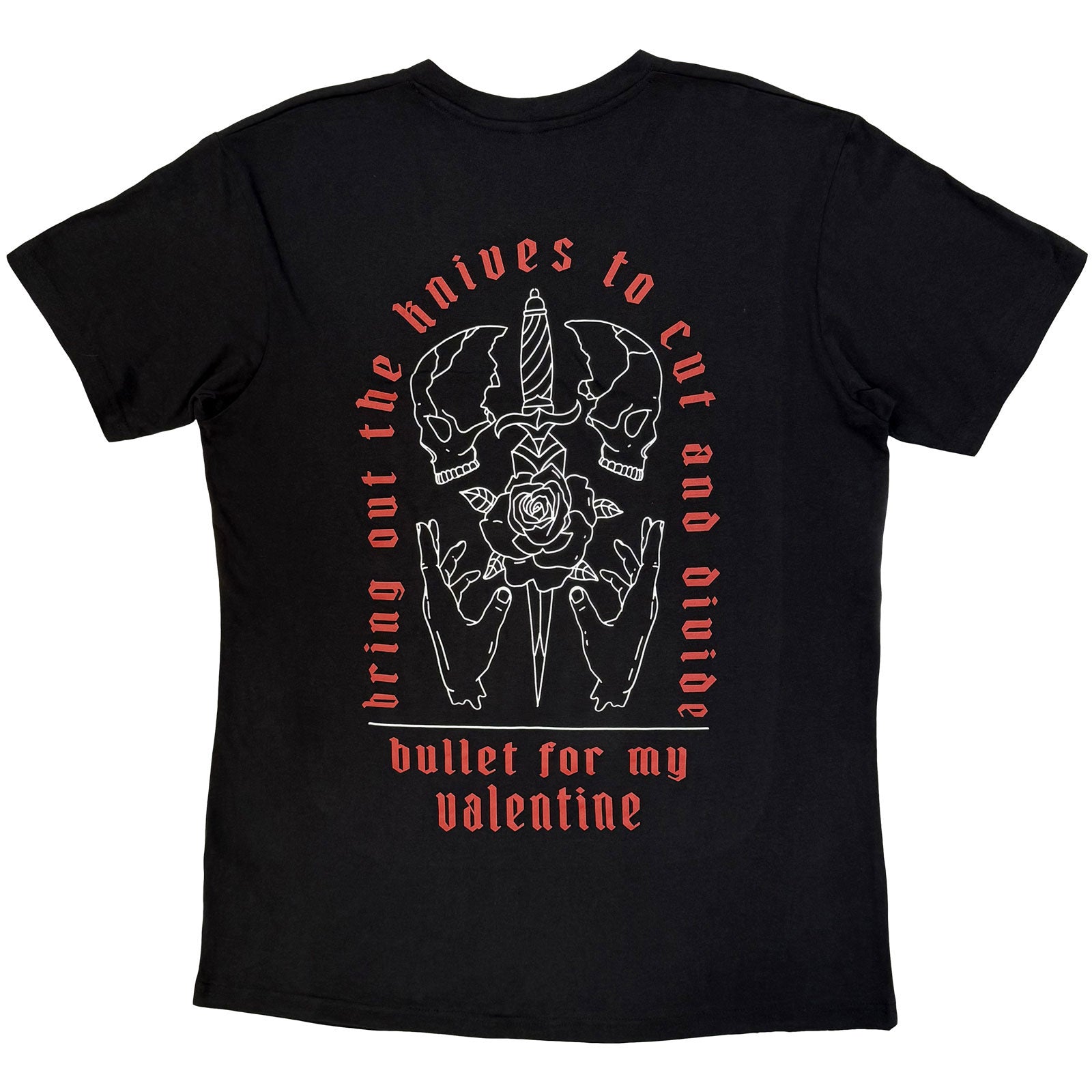 Bullet For My Valentine Unisex Premium Carbon T-Shirt: Bring Out The Knives (Black) (Back Print)