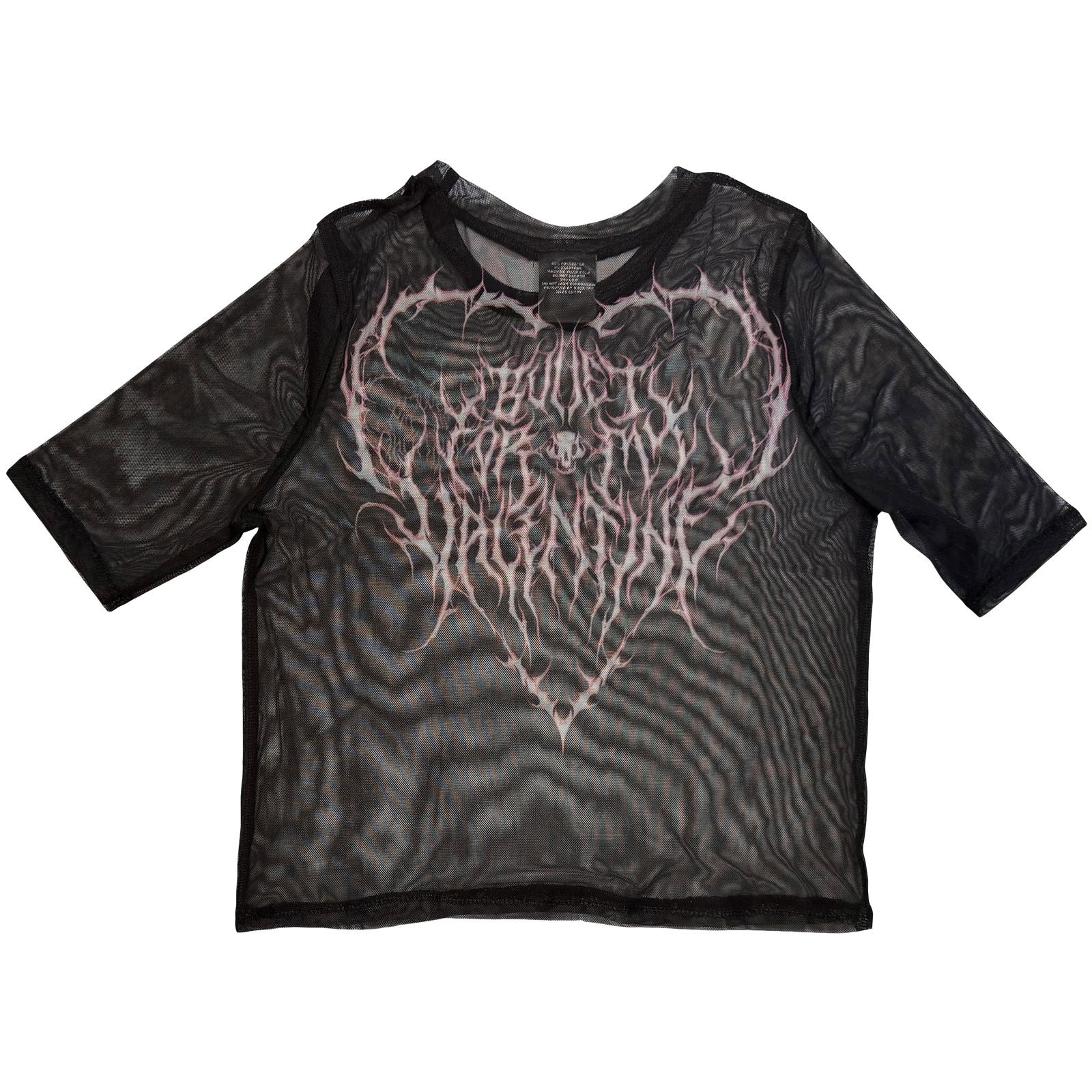 Bullet For My Valentine Ladies Mesh Crop Top: Deathcore (Black) (Front & Back)