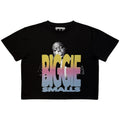 Biggie Smalls Ladies Crop Top: Halftone Biggie (Black)