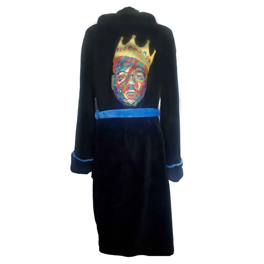 Biggie Smalls Unisex Bathrobe: Crown (Black) (Back Print)