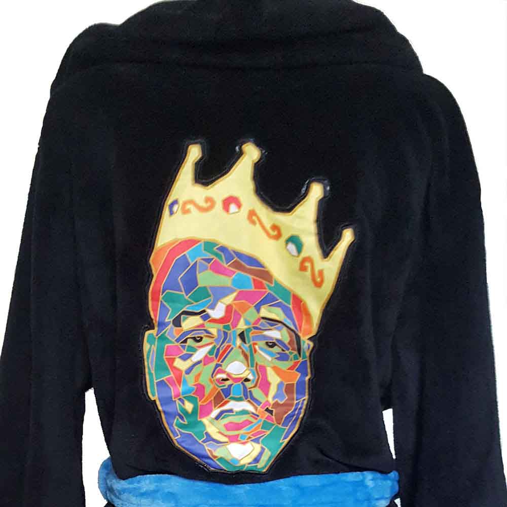 Biggie Smalls Unisex Bathrobe: Crown (Black) (Back Print)
