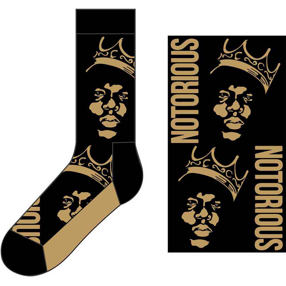 Biggie Smalls Unisex Ankle Socks: Gold Crown (Black & Gold) (UK Size 7 - 11)
