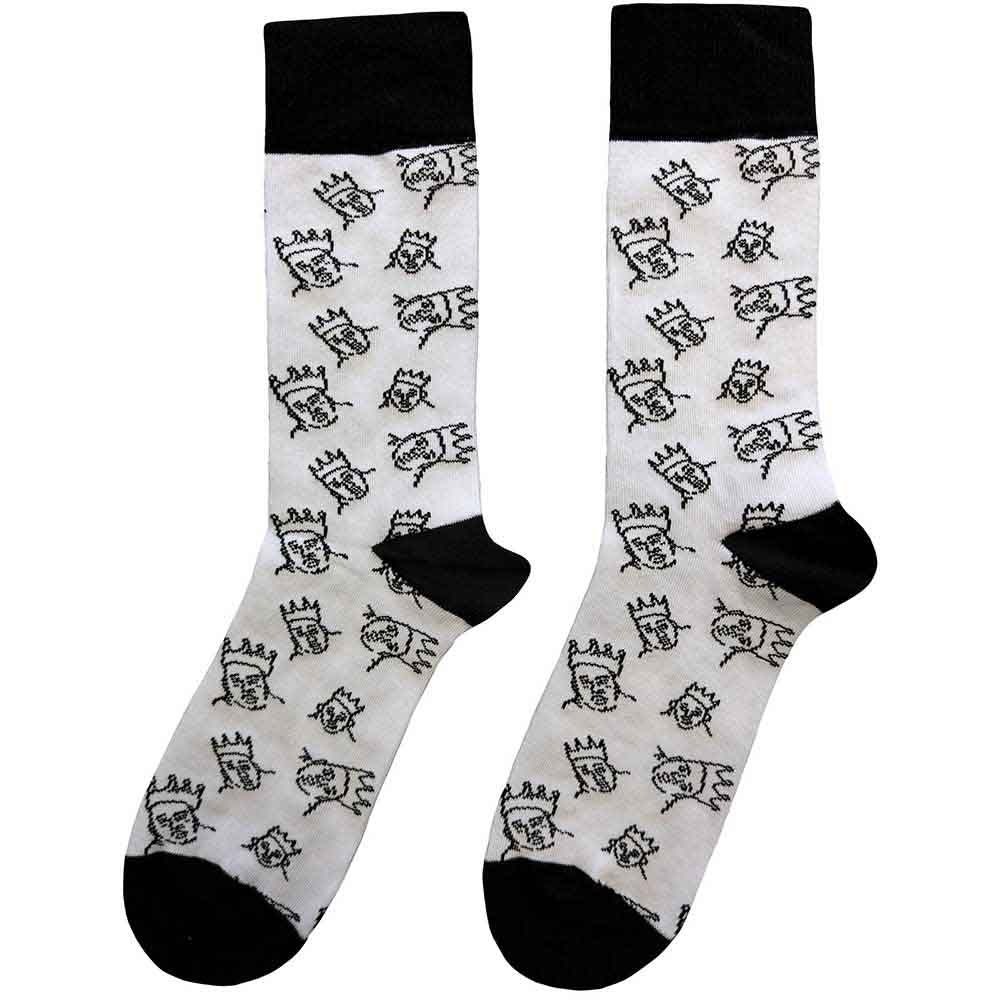 Biggie Smalls Unisex Ankle Socks: Hand-Drawn (White) (UK Size 7 - 11)