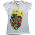 Biggie Smalls Ladies T-Shirt: Crown (White)