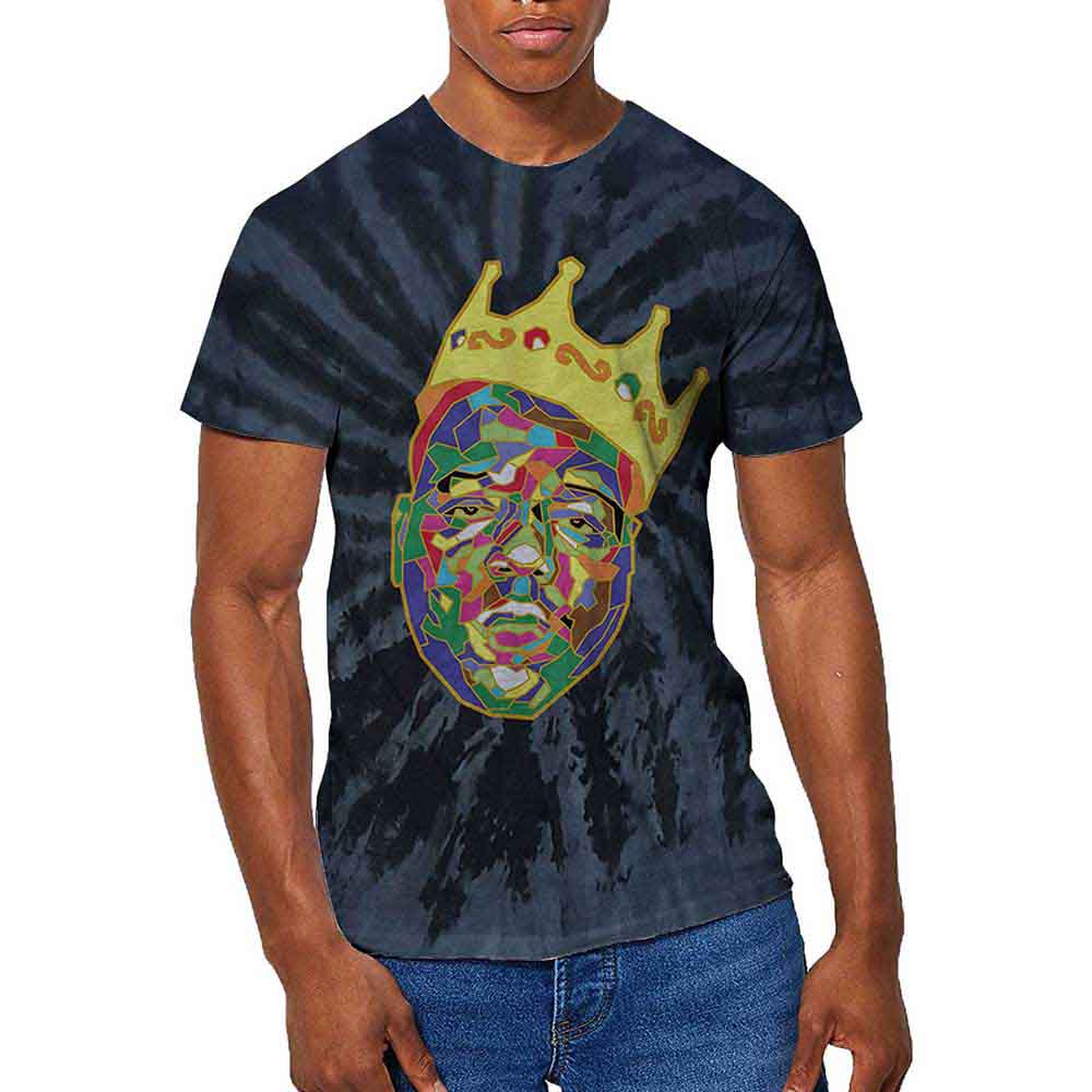 Biggie Smalls Unisex T-Shirt: Crown (Blue) (Wash Collection)