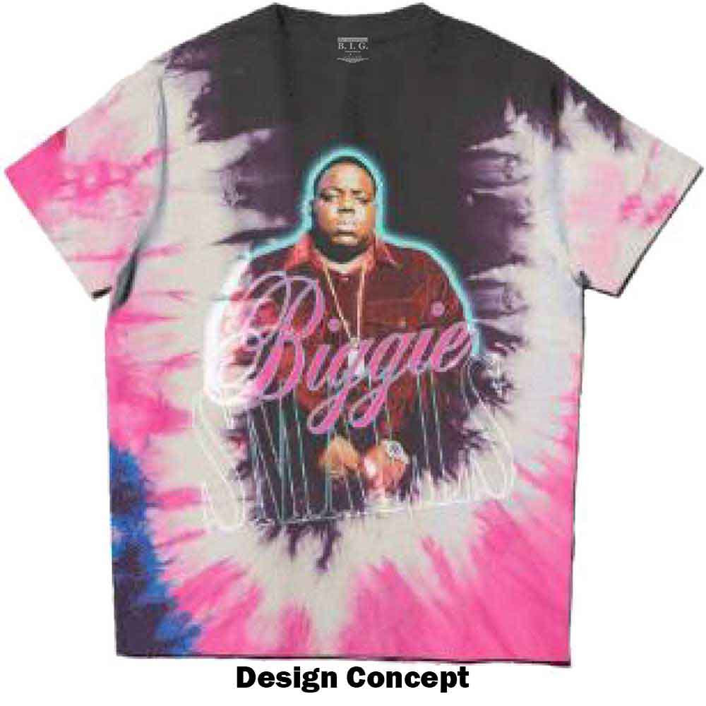 Biggie Smalls Unisex T-Shirt: Neon Glow (Pink) (Wash Collection)