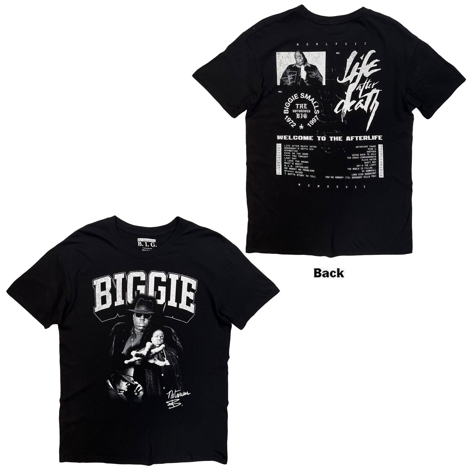 Biggie Smalls Unisex T-Shirt: Life After Death (Black) (Back Print)