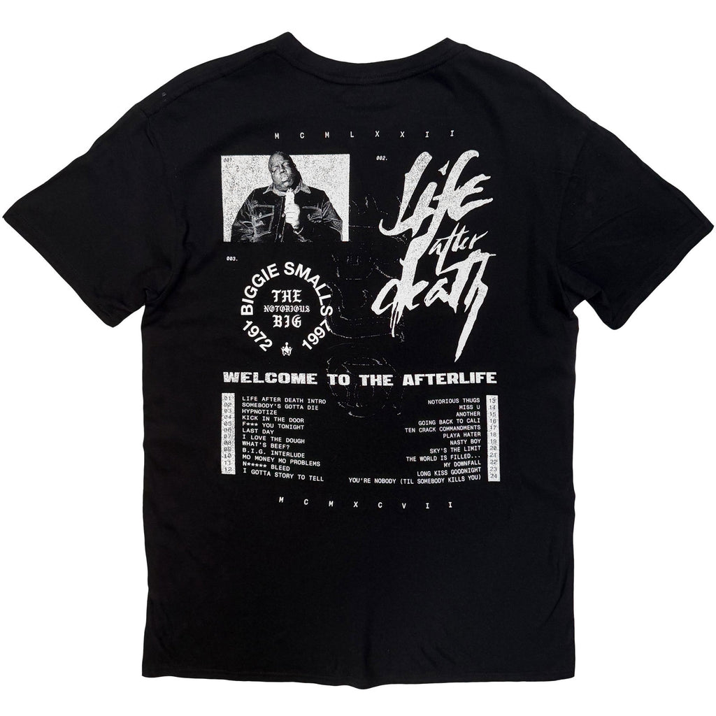 Biggie Smalls Unisex T-Shirt: Life After Death (Black) (Back Print)