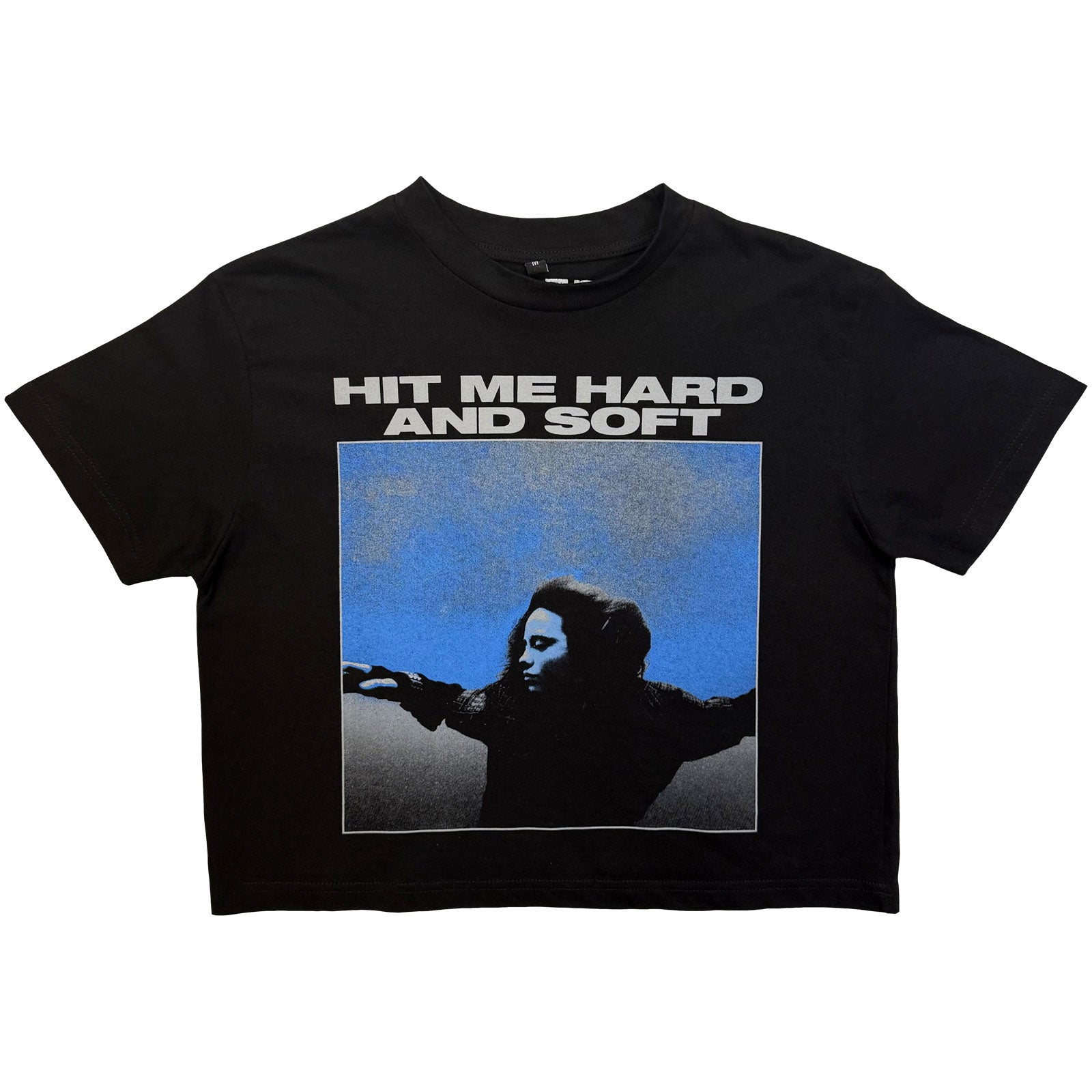 Billie Eilish Ladies Crop Top: HMHAS Tracklist (Black) (Back Print)