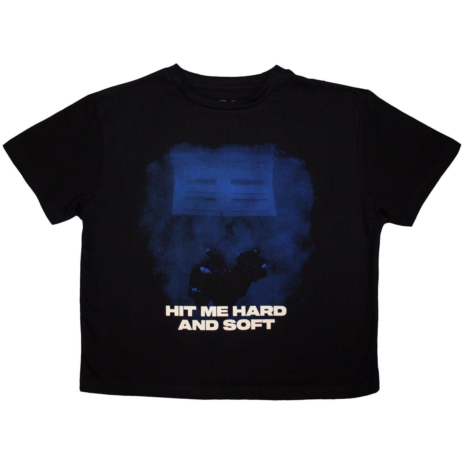 Billie Eilish Ladies Crop Top: HMHAS Blue Lines (Black)