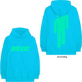 Billie Eilish Unisex Pullover Hoodie: Logo & Blohsh (Neon Blue) (Back Print)
