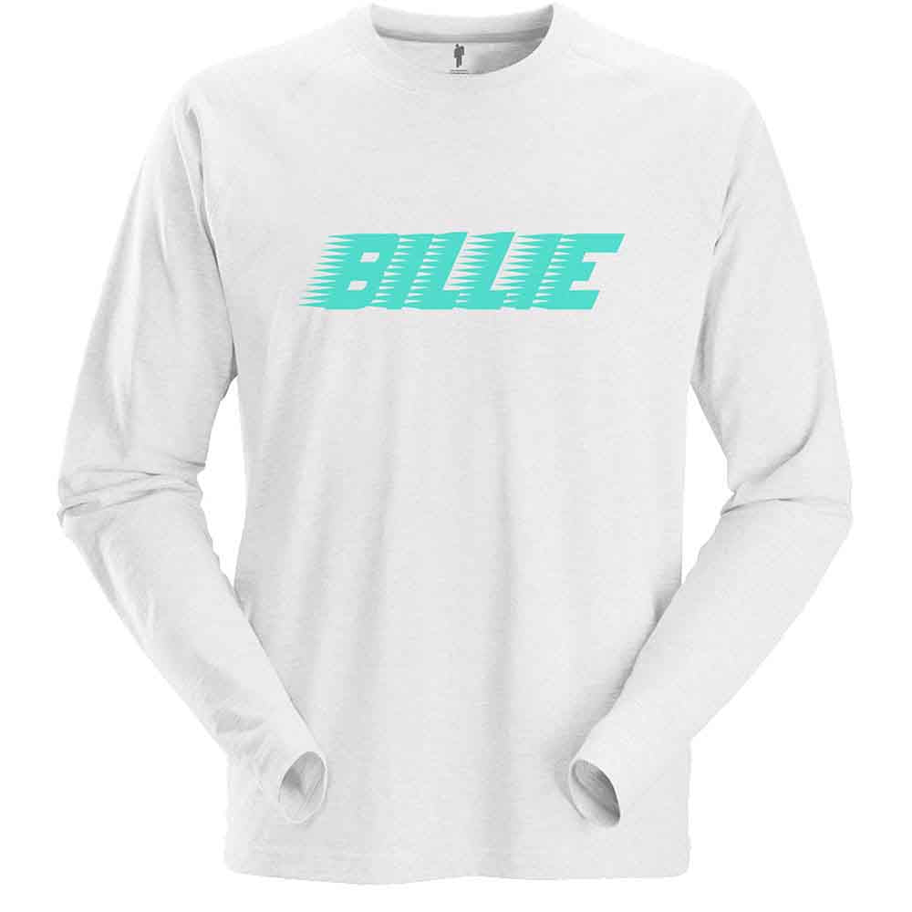 Billie Eilish Unisex Long Sleeve T-Shirt: Racer Logo (White)