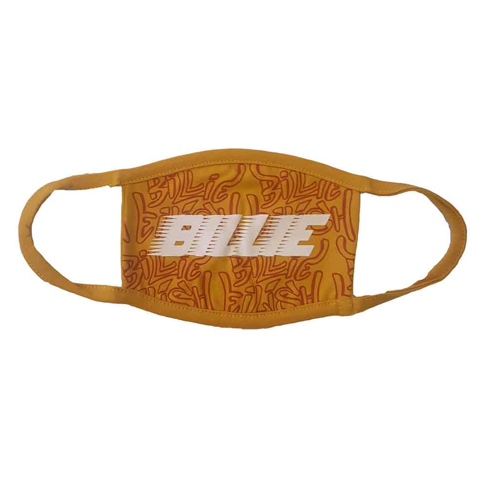 Billie Eilish Face Mask: Racer Logo & Graffiti Yellow (Yellow)