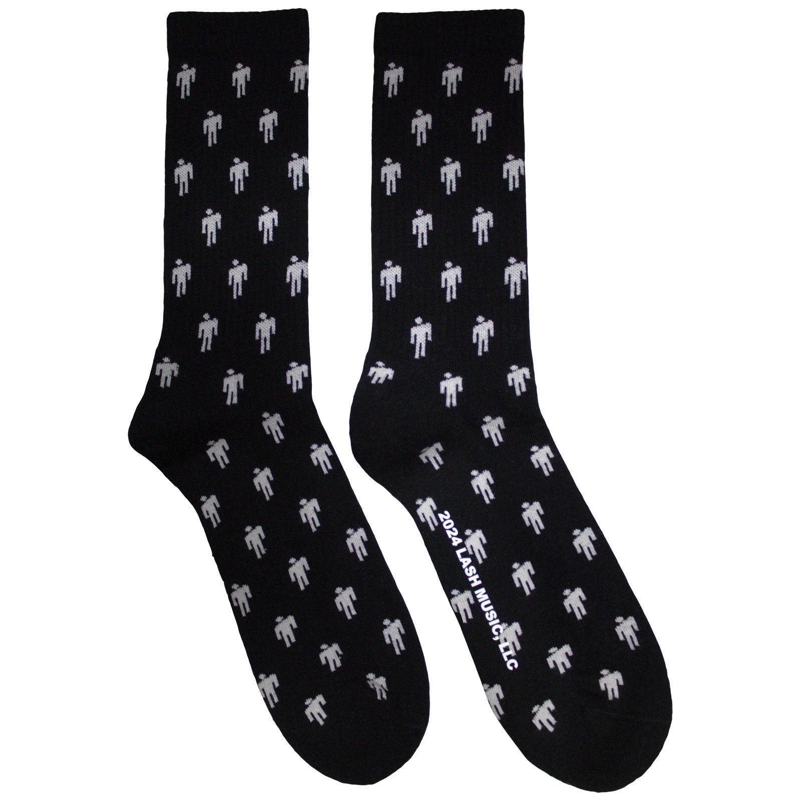 Billie Eilish Ladies Socks: Blohsh Pattern (Black) (UK Size 4 - 7)