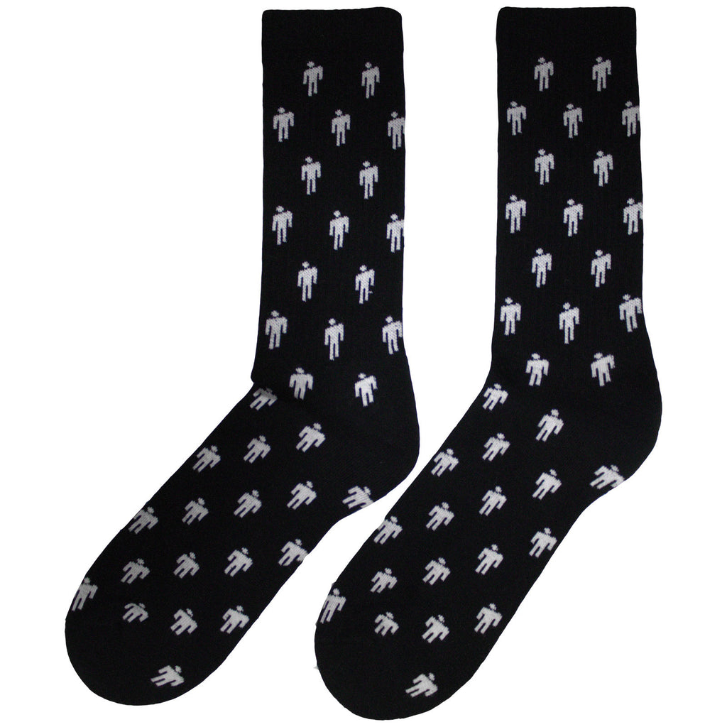 Billie Eilish Ladies Socks: Blohsh Pattern (Black) (UK Size 4 - 7)