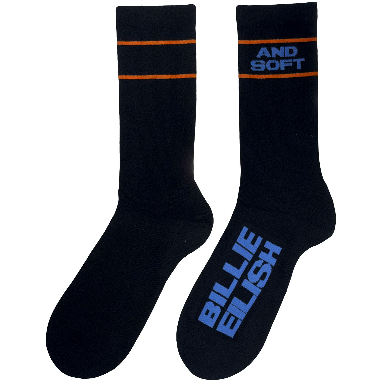 Billie Eilish Unisex Terry Socks: Hit Me Hard & Soft (Black) (UK Size 4 - 7)