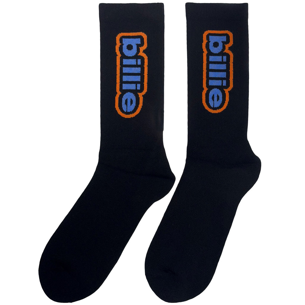 Billie Eilish Unisex Terry Socks: Outline Logo (Black) (UK Size 4 - 7)