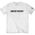 Billie Eilish Kids T-Shirt: Black Racer Logo (White) (Sleeve Print)