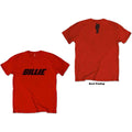 Billie Eilish Unisex T-Shirt: Racer Logo & Blohsh (Red) (Back Print)