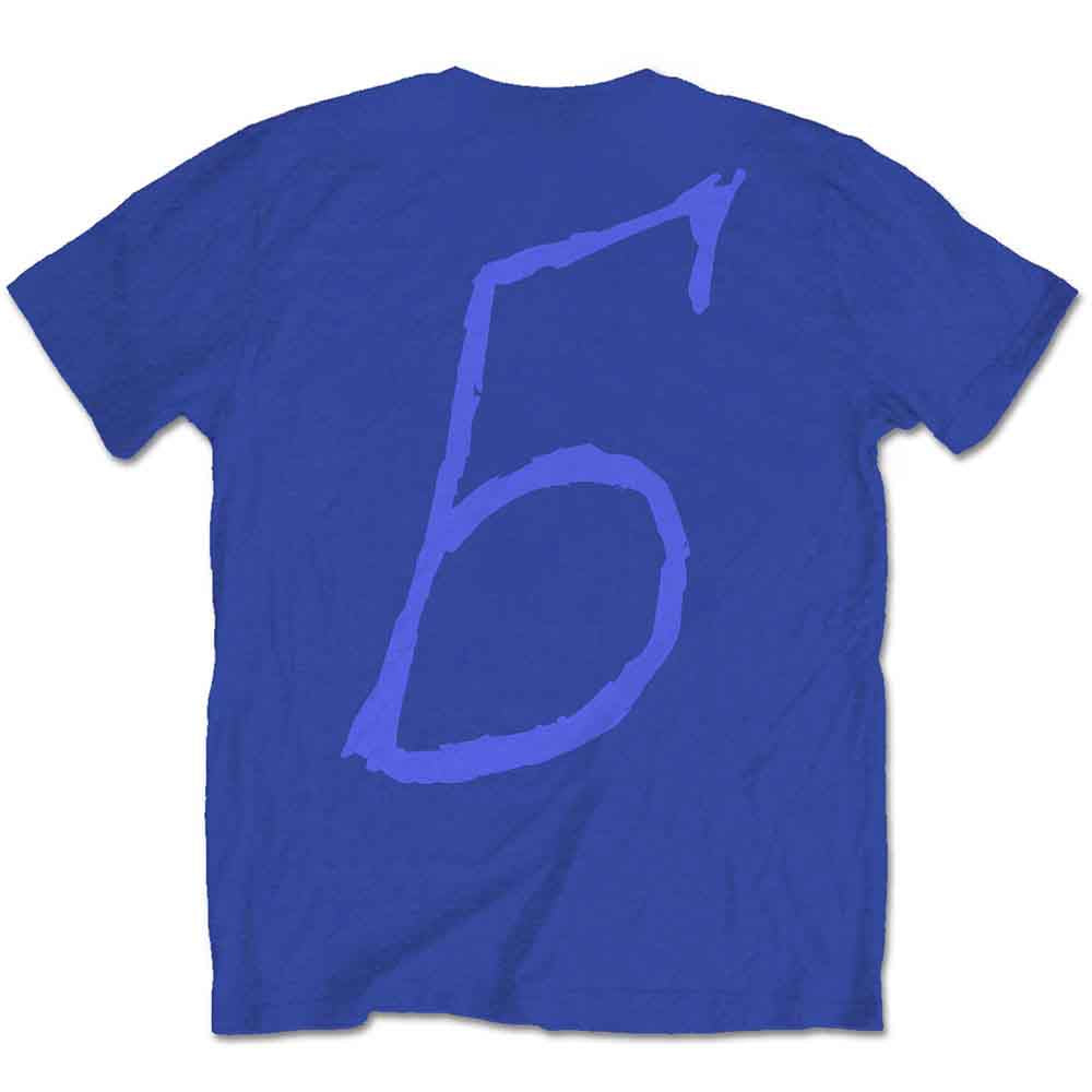 Billie Eilish Unisex T-Shirt: Billie 5 (Blue) (Back Print)