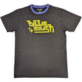 Billie Eilish Unisex Ringer T-Shirt: Neon Green Logo (Charcoal Grey)