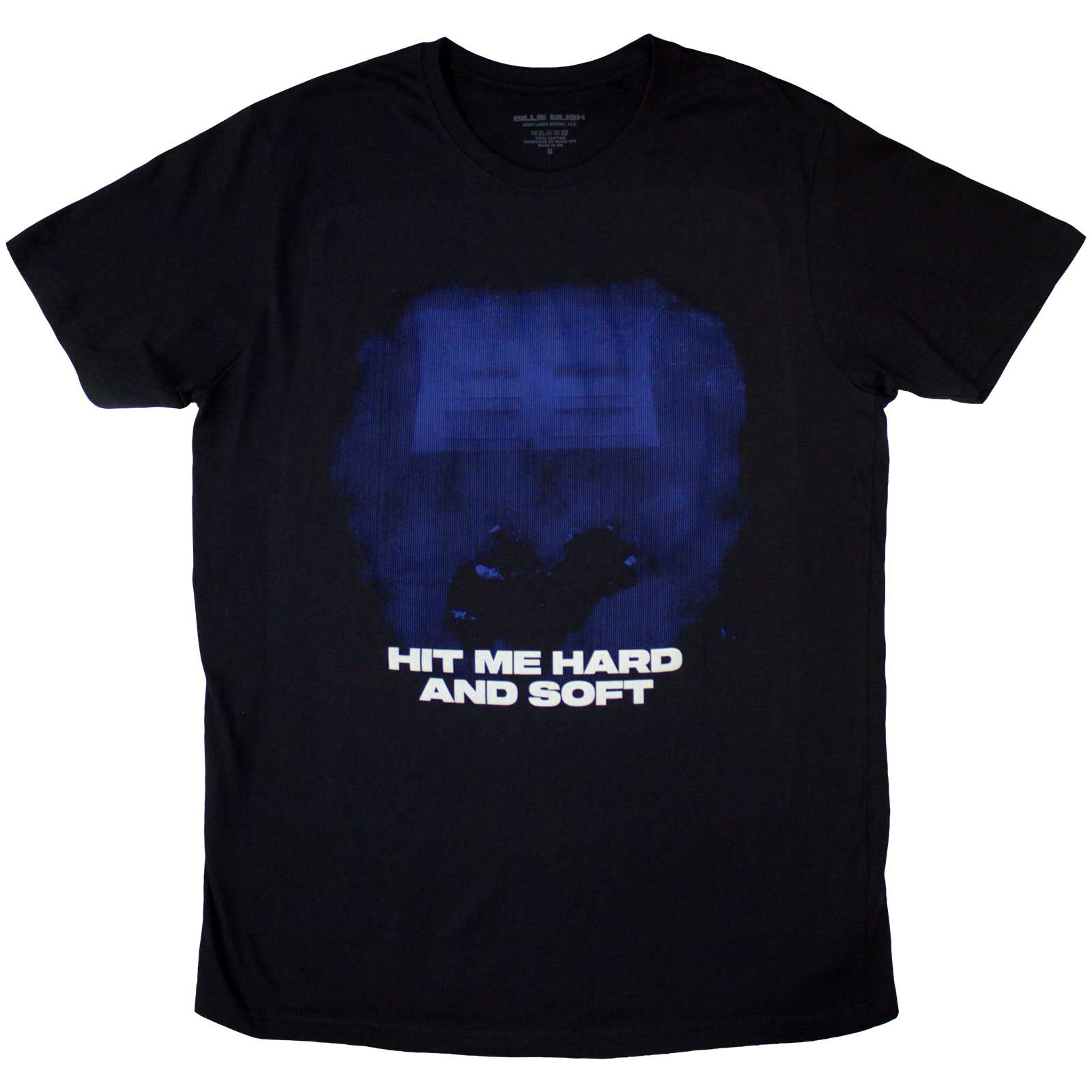 Billie Eilish Unisex T-Shirt: Hit Me Hard And Soft Blue Lines (Black)