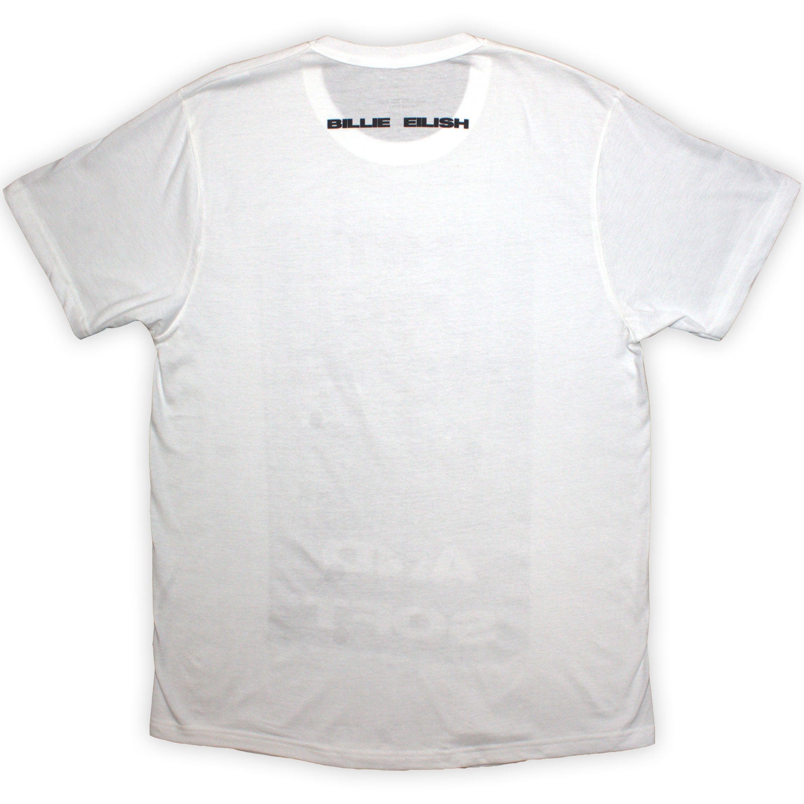 Billie Eilish Unisex T-Shirt: Hit Me Hard And Soft Falling (White) (Back Print)