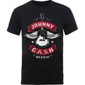 Johnny Cash Unisex T-Shirt: Winged Guitar (Black)