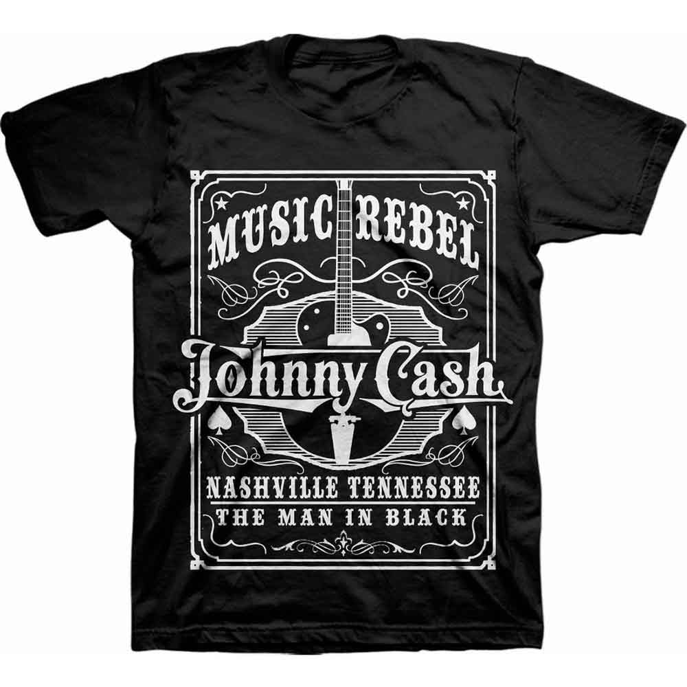 Johnny Cash Unisex T-Shirt: Music Rebel (Black)