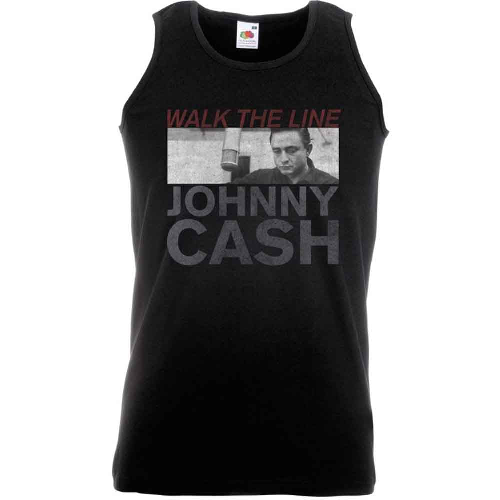 Johnny Cash Unisex Vest T-Shirt: Studio Shot (Black)