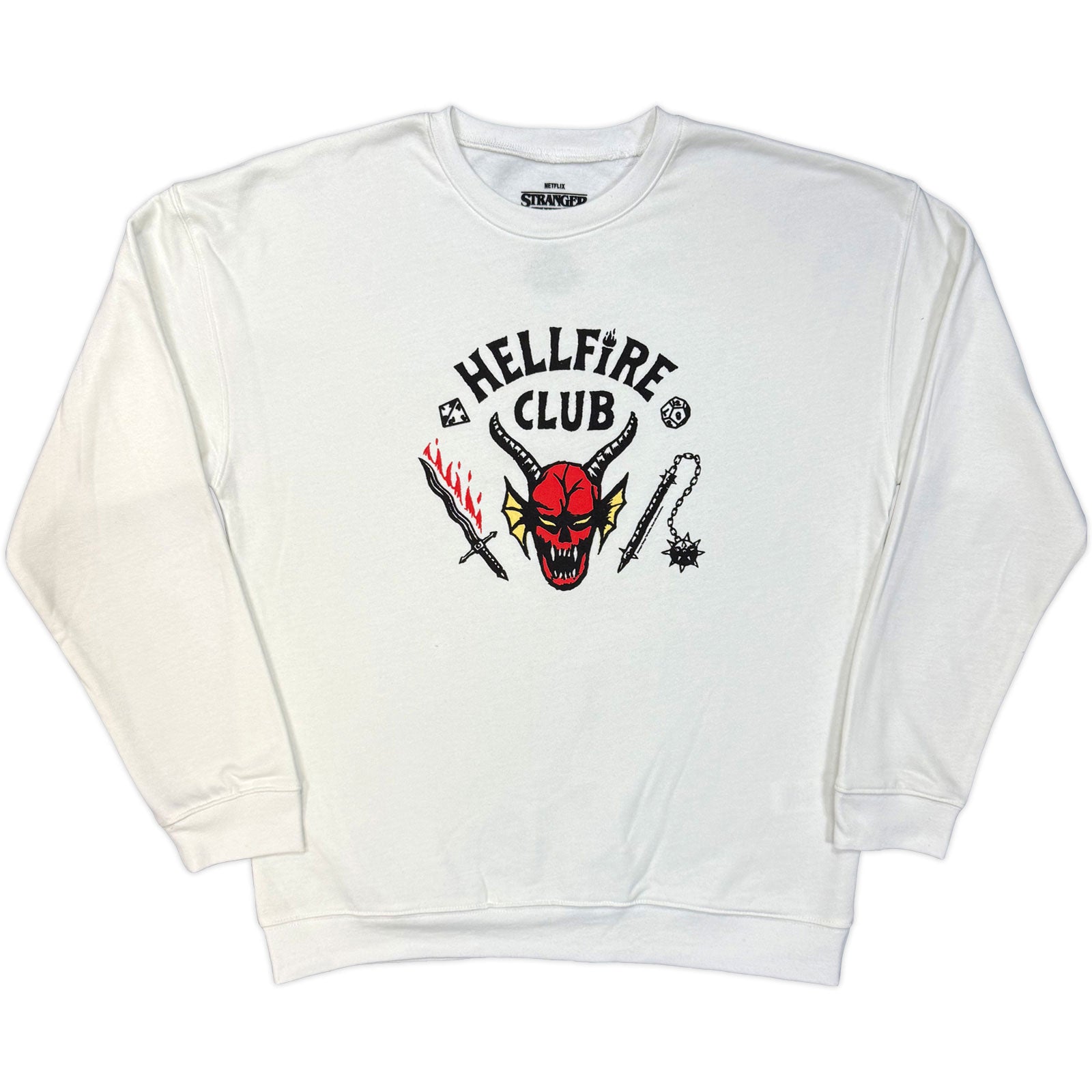 Stranger Things Unisex Sweatshirt: Hellfire Club (White)