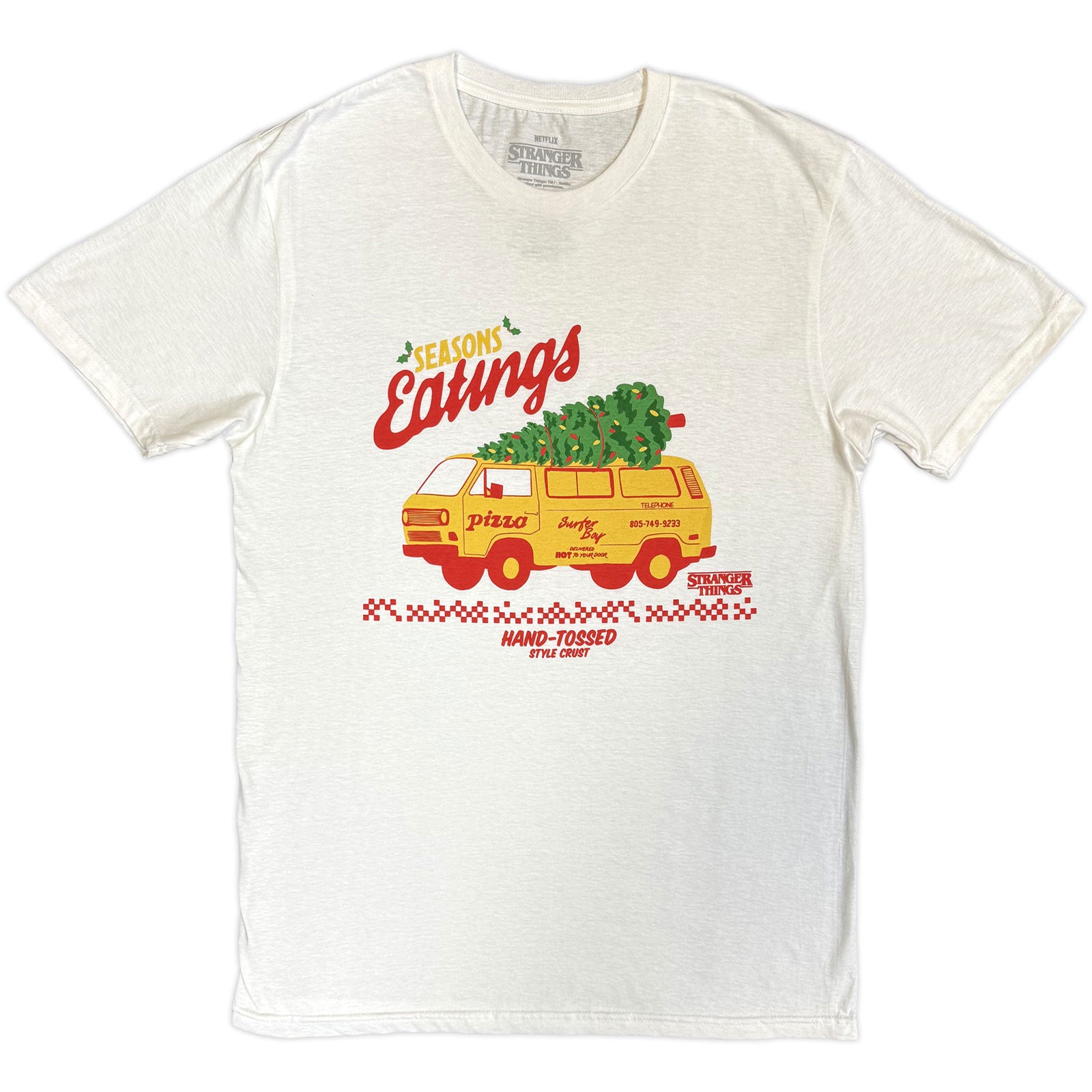 Stranger Things Unisex T-Shirt: Season Of Eating Hand Tossed (White)