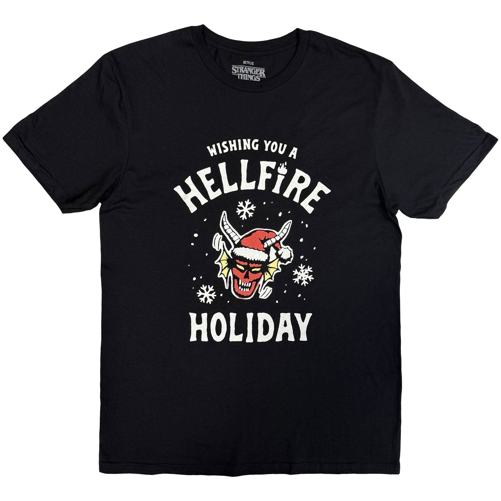 Stranger Things Unisex T-Shirt: Wishing You A Hell Fire (Black)