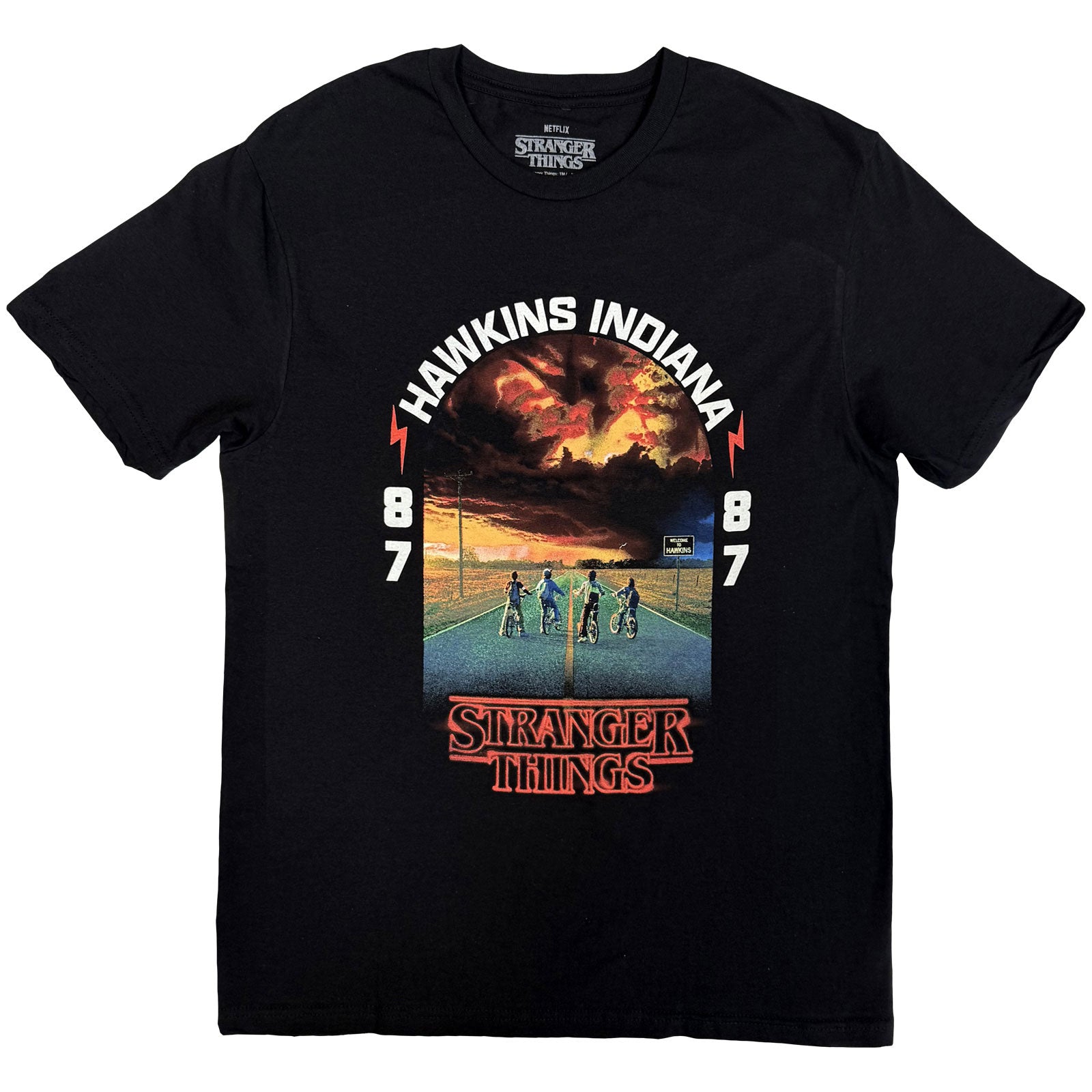 Stranger Things Unisex T-Shirt: Hawkins 008 (Black)