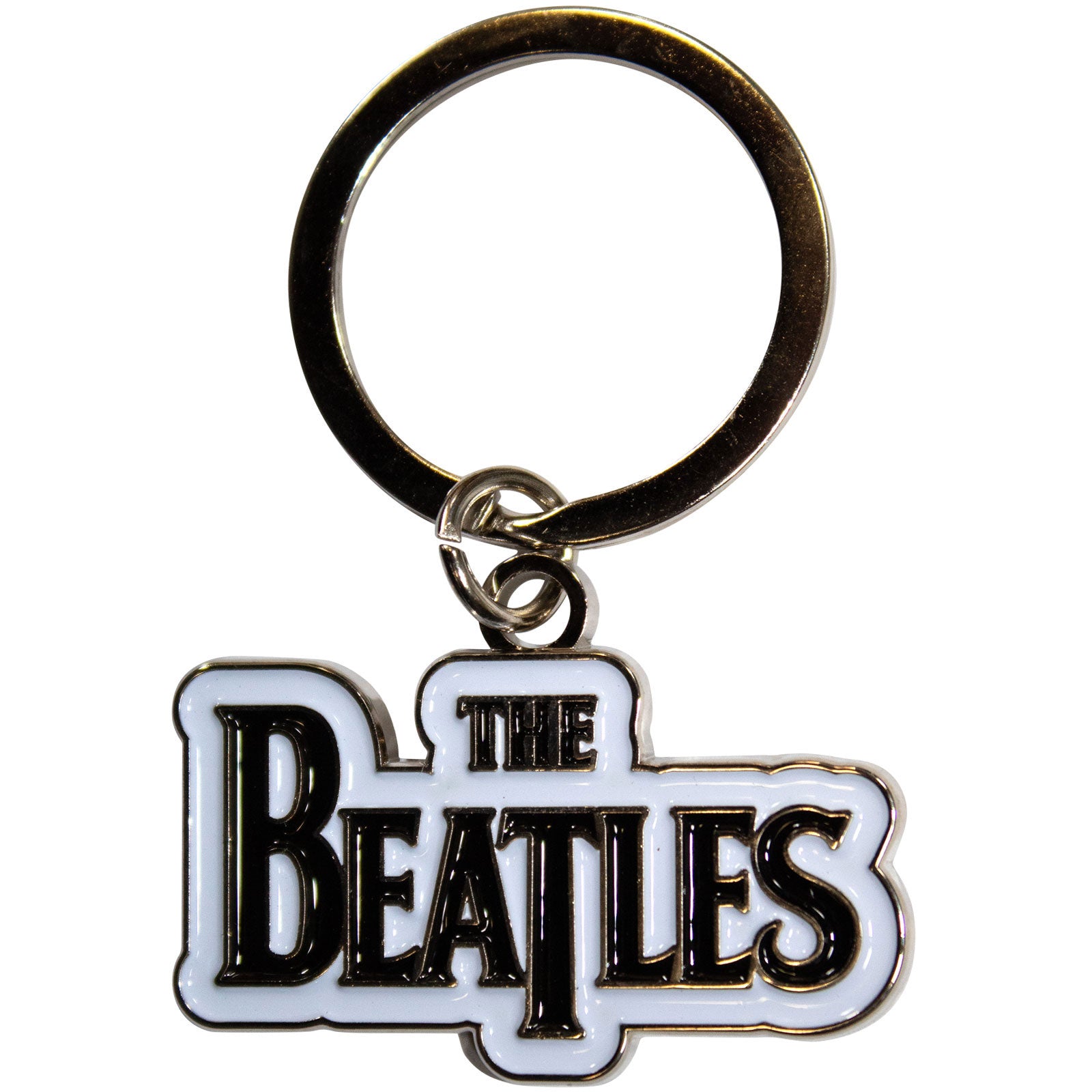 The Beatles Keychain: Drop T Logo (Black)