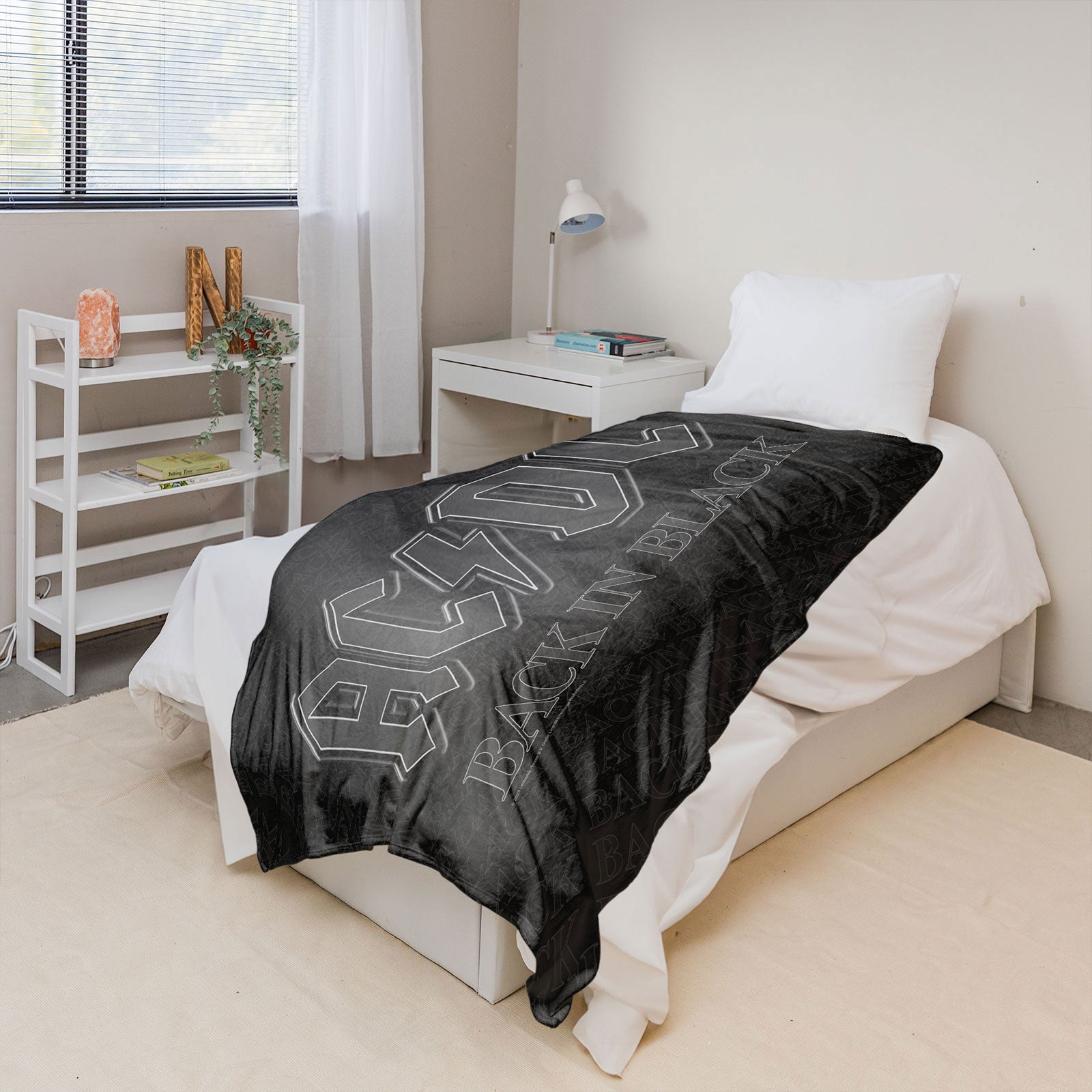 AC/DC Sherpa Fleece Blanket: Back In Black (Black)