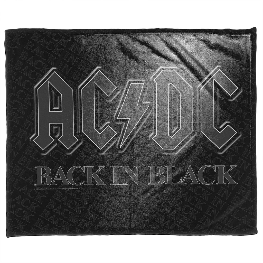 AC/DC Sherpa Fleece Blanket: Back In Black (Black)